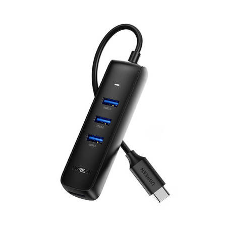 Hub adaptor 4 în 1 UGREEN USB la 4x USB 0,25 m (negru)