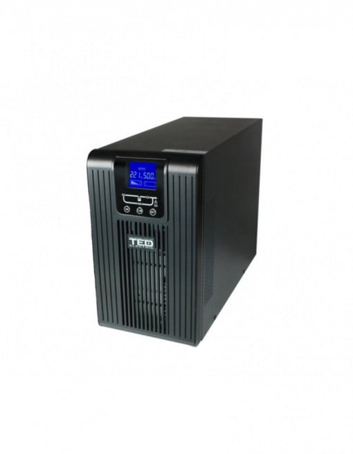 UPS TED Electric 2100VA / 1400W Online dubla conversie cu 2 x iesiri  Schuko + 2 x iesiri IEC C13