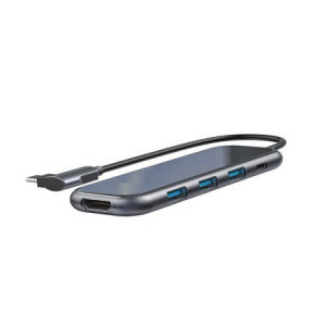 Adaptor Hub Baseus 5 în 1 USB-C la 3x USB 3.0 + HDMI + USB-C PD