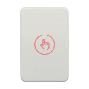 Buton de iesire Touch, plastic alb, montaj aparent, 12-24 Vcc, NO-NC-COM, LED, 86 x 55 mm CSB-86-P1