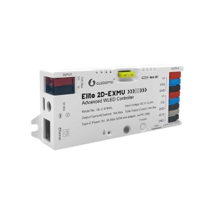 Controler LED avansat Gledopto Elite 2D-EXMU WLED – RGBIC cu două canale, echipat cu microfon, USB-C, ESP32, Wi-Fi și Ethernet (GL-C-616WL)