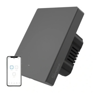 Intrerupatorinteligent de perete Matter over WiFi SONOFF M5-1C-80 1canal pentru cadru, grafit