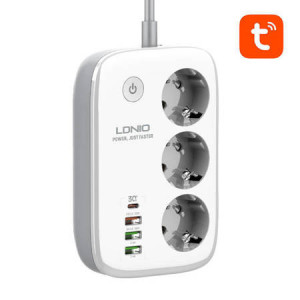 Priză inteligentă Wi-Fi LDNIO SEW3452, Tuya (alb)
