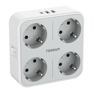 Priză multipla de pereteTessan TS-302-DE-C