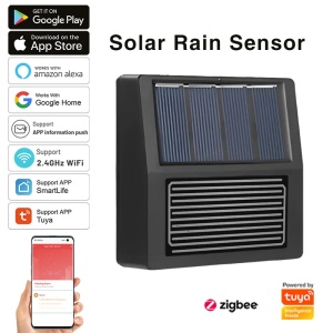 Senzor de ploaie cu panou solar Tuya Zigbee