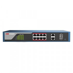 Switch Web-managed 8 porturi PoE, 2 porturi SFP uplink, - HIKVISION