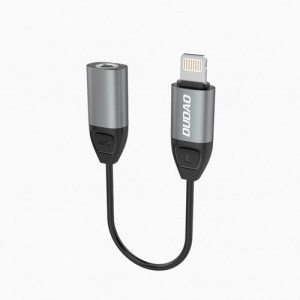 Adaptor Dudao de la Lightning la mufa pentru căști port 3,5 mm gri (L17 gri)