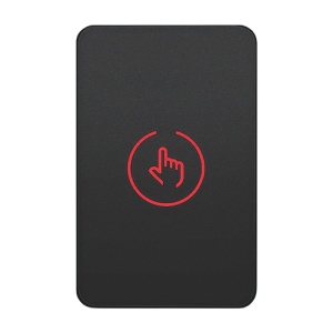 Buton de iesire Touch, plastic negru, montaj aparent, 12-24 Vcc, NO-NC-COM, LED, 86 x 55 mm CSB-86-P2