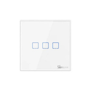 Buton Sonoff T2EU3C-RF 3 canale 433MHz Telecomandă RF alb