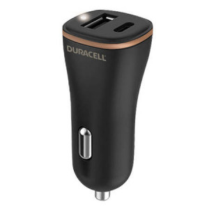 Încărcător auto Duracell USB, USB-C 27W (negru)