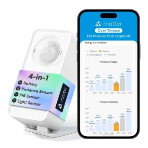 Senzor de prezență inteligent WiFi Meross, MS605MAT Thread - Matter (versiunea UE)