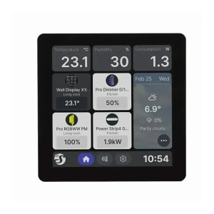 Shelly Wall Display X1i negru – panou tactil de perete cu releu (WiFi, Bluetooth)