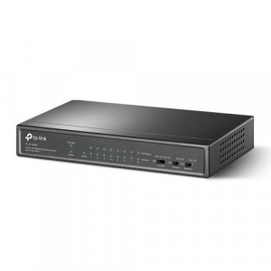 Switch 8 porturi RJ45 10/100 Mbps PoE, 1 x RJ45 10/100 Mbps, Buget PoE 65W, Unmanaged - TP-Link TL-SF1009P