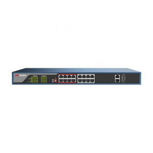 Switch Web-managed 16 porturi PoE, 2 porturi SFP uplink, - HIKVISION