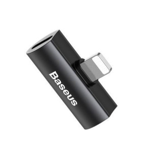 Adaptor Premium Baseus cu 2 porturi Lightning ce suporta incarcare si redare muzica in acelasi timp