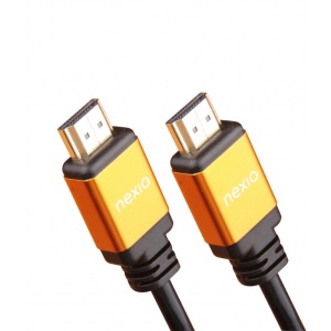 Cablu HDMI, V2.1, tata-tata, 8K@60hz, 1080P, Ultra High Speed Ethernet, carcasa metalica, contacte aurite, 3m, Negru, Nexio