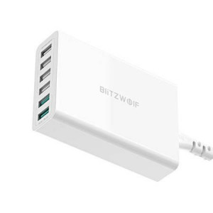 Încărcător Blitzwolf BW-S15 6x USB, QC 3.0, 60 W (alb)