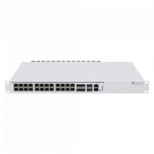 Management Switch 20 RJ45 2.5 Gigabit, 2 x QSFP+, 4 x Combo (2.5 Gigabit sau SFP+) - Mikrotik CRS326-4C+20G+2Q+RM