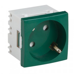 Priza modulara schuko cu impamantare, verde - DLX DLX-245-42