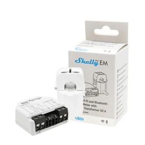 Shelly EM Gen3 contor de putere monofazat, cu 2 canale, + 1 clemă de 50 A inclusă