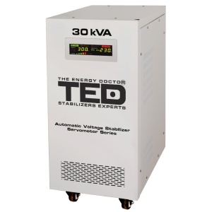 Stabilizator tensiune monofazat cu ServoMotor 24KW si sinusoidala pura + ecran LCD cu valorile tensiunii, TED Electric TED001962