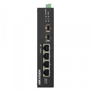 Switch 4 porturi Gigabit PoE, 2 porturi uplink SFP - HIKVISION DS-3T0506HP-E-HS