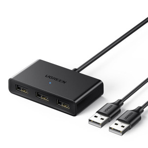Adaptor comutator Ugreen cutie comutatoare USB 2 intrari - 3 iesiri negru