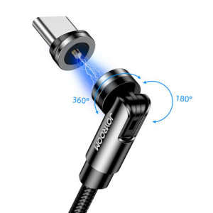 Cablu de încărcare Joyroom magnetic USB - USB Tip C 2,4A 1,2m negru