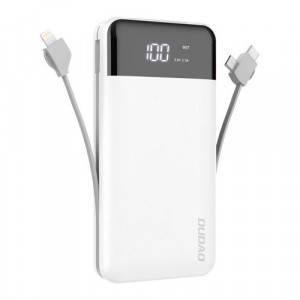 Powerbank Dudao K1Pro 20000mAh cu cabluri incorporate alb