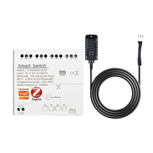 Releu inteligent cu 4 canale și senzor extern de umiditate și temperatură Tuya Zigbee