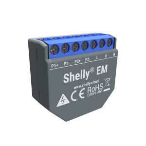 Shelly EM Contor de energie monofazat cu 2 canale + 1 x Shelly 50A