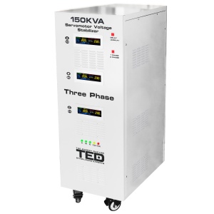 Stabilizator trifazat 242V-520V 106KW cu ServoMotor si sinusoidala pura + ecran LCD cu valorile tensiunii, TED Electric TED003591