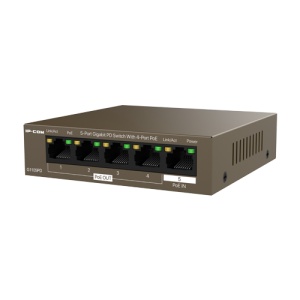 Switch 4 x RJ45 1G PoE Out 802.3af, 1 x RJ45 1G PoE IN, Unmanaged - IP-COM G1105PD
