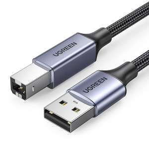 Cablu de imprimantă USB tip B Ugreen (tata) - USB 2.0 (tata) 480 Mbps 5m negru