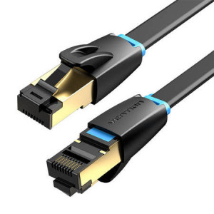 Cablu de rețea plat Ethernet RJ45 Vention IKCBG, Cat.8, U/FTP, 1,5 m (negru)