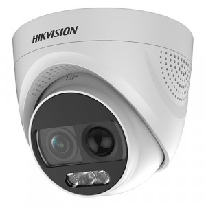 Camera ColorVU AnalogHD 2MP cu PIR si alarma incorporata, lentila 2.8mm, lumina alba 20 m - HIKVISION DS-2CE72DFT-PIRXOF28