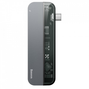 HUB Adaptor Baseus Multifunctional USB Typ C PD (60W in) / USB Typ C (15W out) / HDMI 4K / 2x USB 3.0 gri (CAHUB-TD0G)