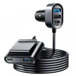 Incarcator auto Joyroom 2xPD + 2xQC3.0 75W 1,5m negru