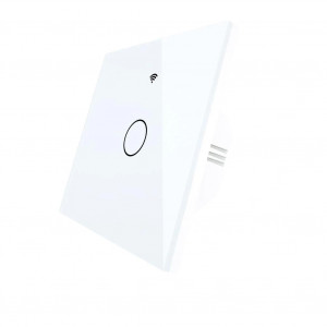 Intrerupator de lumina 1 canal TUYA WiFi+RF Tip UE fara nul alb