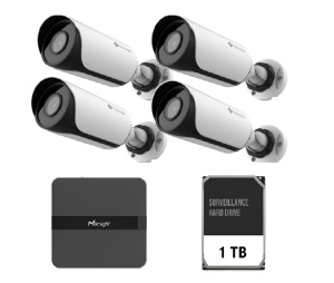 KIT4 MILESIGHT BULLET 2MP NVR 4 CANALE