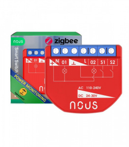 Releu/Comutator NOUS B3Z ZIGBEE (2 canale, cu PM)