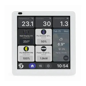 Shelly Wall Display X1i argintiu – panou tactil de perete cu releu (WiFi, Bluetooth)