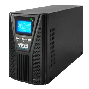 UPS 2000VA 1800W Online cu Dubla Conversie Monofazat, Management si Ecran LCD, Include 4x Acumulator 12V 9Ah, TED Electric TED003980