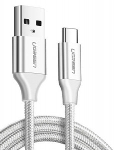 Cablu de ate USB-C placat cu nichel QC 3.0 UGREEN 1,5 m (alb)