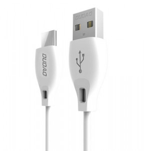 Cablu de date/incarcare Dudao USB tip C 2.1A 2m alb