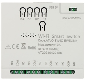 Comutator inteligent cu 4 canale Wi-Fi eWeLink
