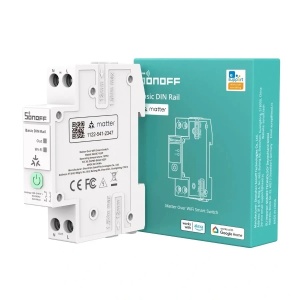 Comutator inteligent Sonoff BASIC-1GSP WiFi cu funcție de conectare pe șină DIN