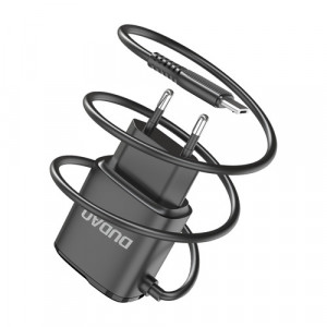 Încărcător pentru telefon USB 2x Dudao cu cablu micro USB 12 W negru