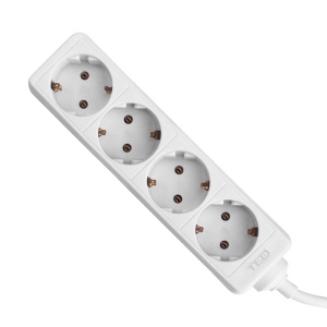 Prelungitor 1.5 metri cu 4 Schuko, Cablu 3x 1mm, Culoare Alb, Putere 2300W 10A, TED Electric TED000583