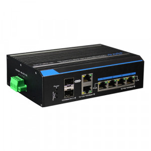 Switch industrial 4 porturi Gigabit HPoE, 2 porturi uplink SFP/RJ45 - UTEPO UTP7204GE-HPOE